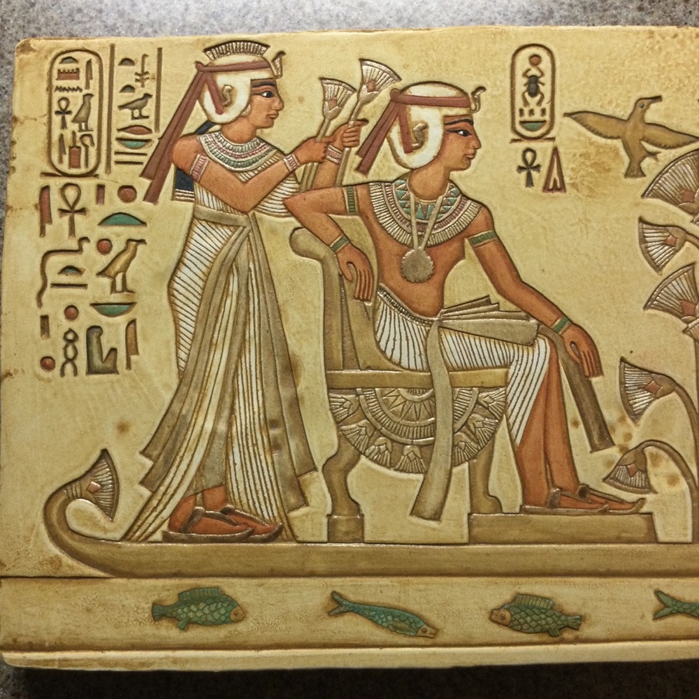 Egyptian Relief Wall Plaque -Relief of Tutankhamun & Wife